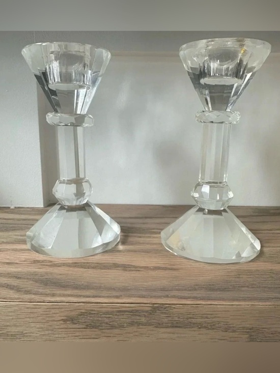 Other - Gorgeous Elegant Genuine Crystal Glass Taper Candle
Holders